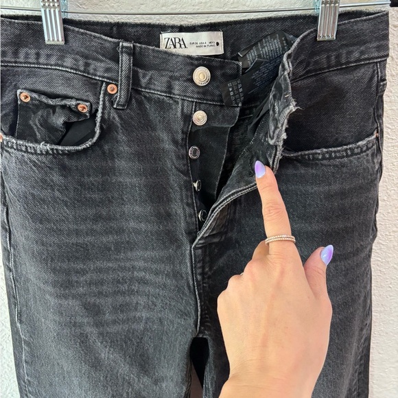 Zara Bliss Straight Black Denim Jeans - Picture 4 of 7